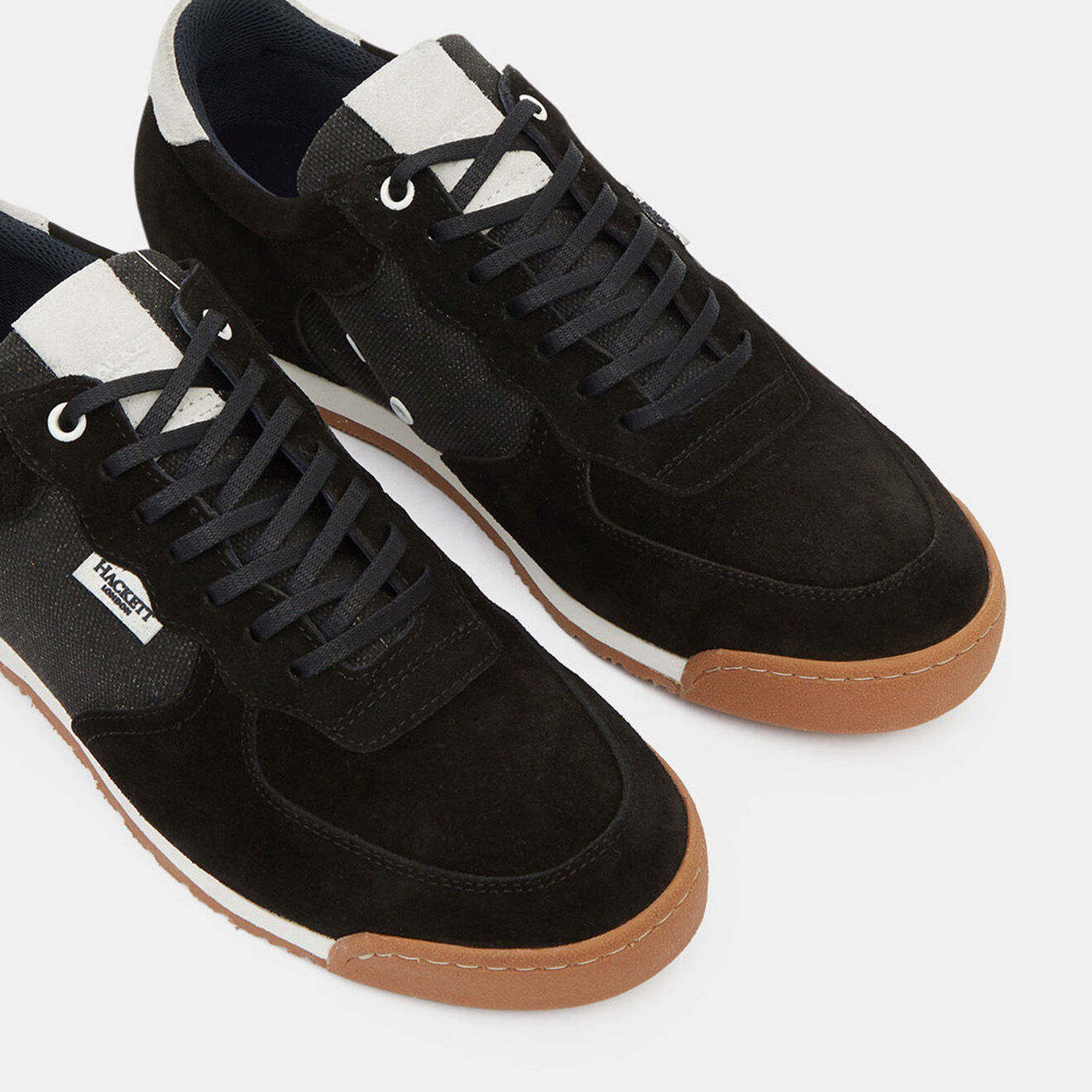 Hackett London Baskets en Velours de Cuir noires