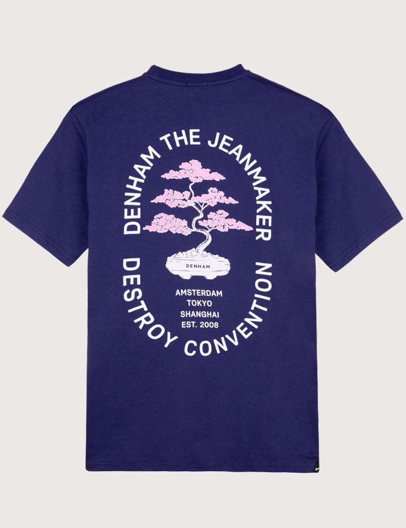 DENHAM T-SHIRT HOMME MANCHES COURTES FLORA MARINE
