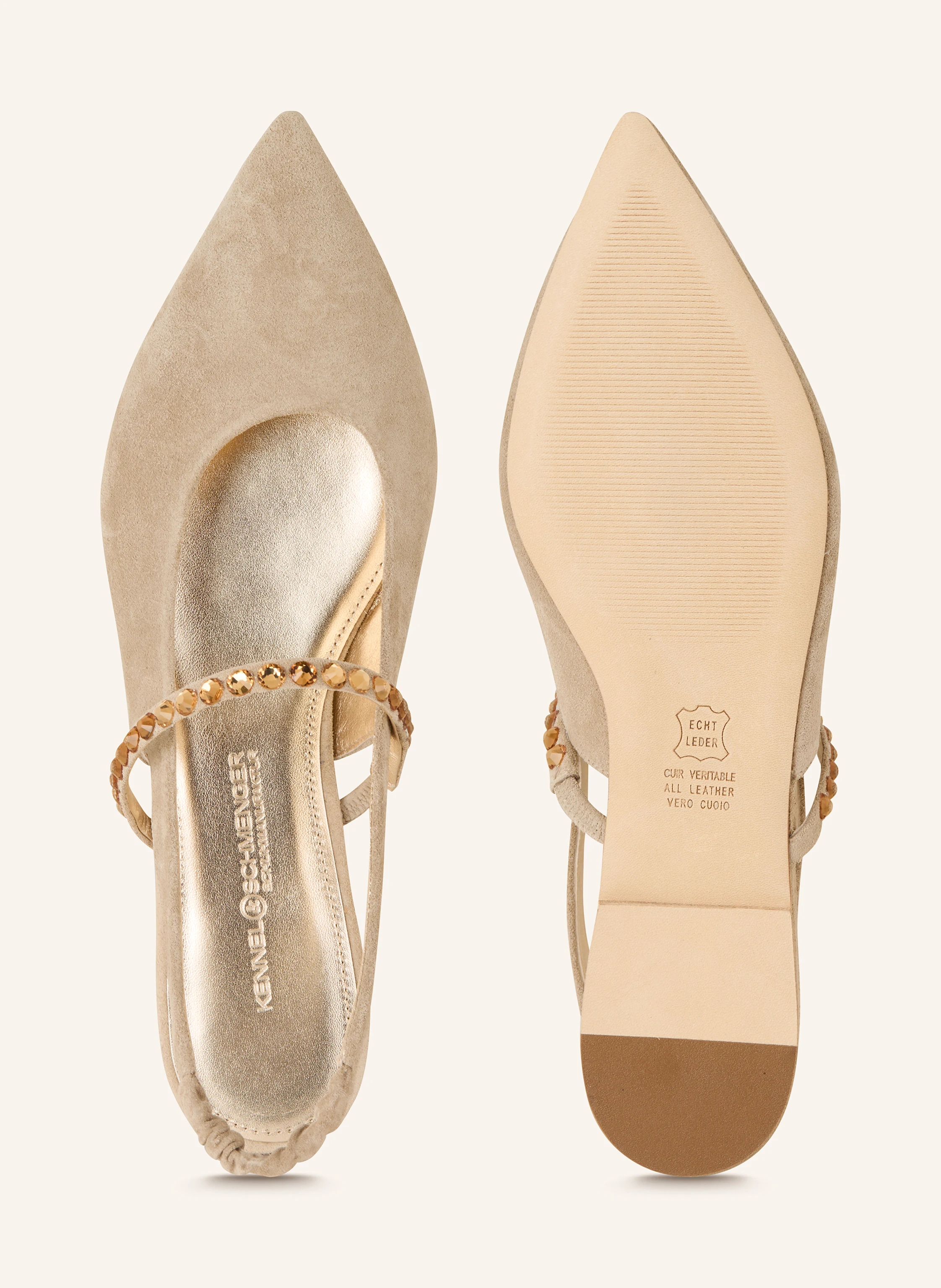 KENNEL & SCHMENGER Sling-Ballerinas GRETA mit Schmucksteinen