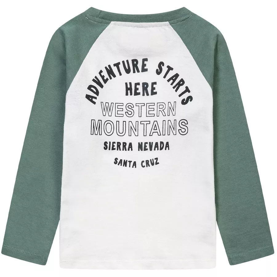 MINOTI Longsleeve CremeweißGrün