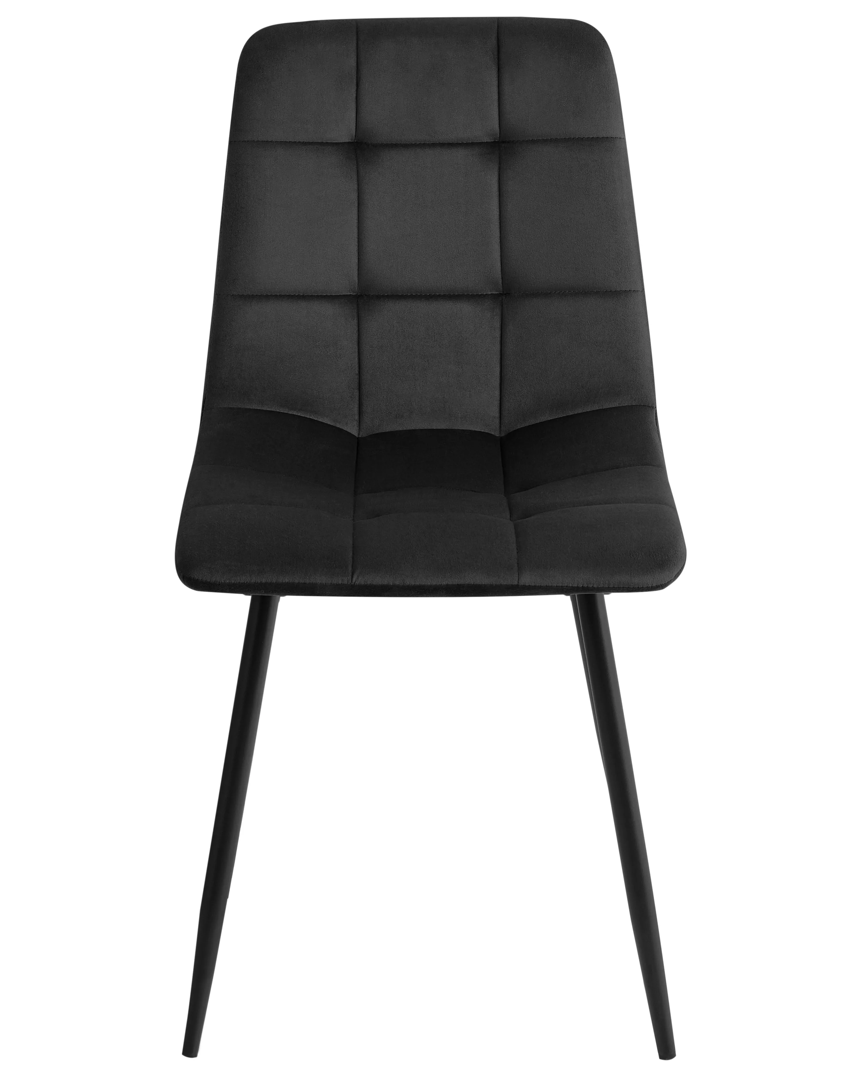Set van 4 eetkamerstoelen POWELL Fluweel Zwart