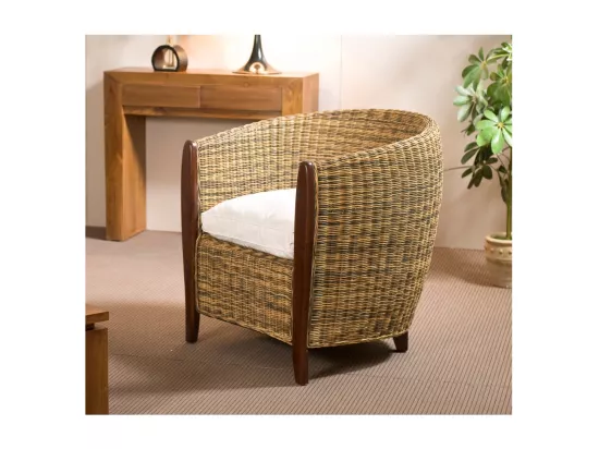 EDEN - Cabriolet rotin avec coussin