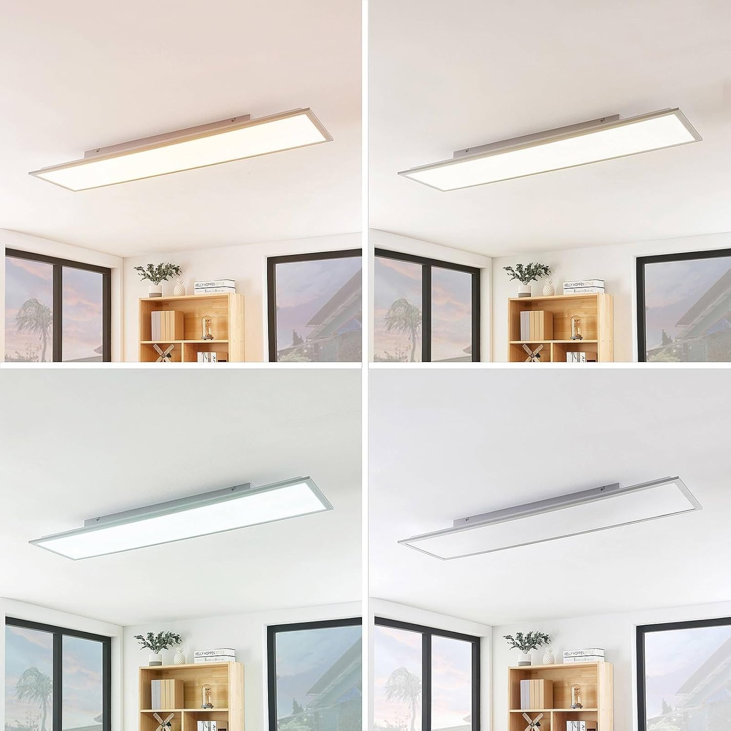 Lindby LED Panel Stenley dimmbar mit Leselampe (Modern) in Weiß (1 flammig,) - Bürolampe Deckenlampe Deckenleuchte Lampe Küchenleuchte
