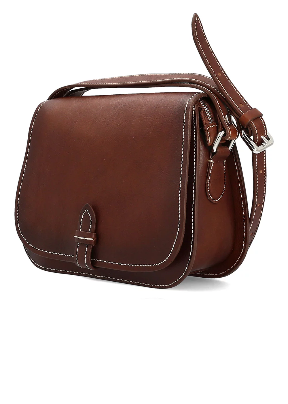 BESACE FLORENTINA CUIR CHOCOLAT