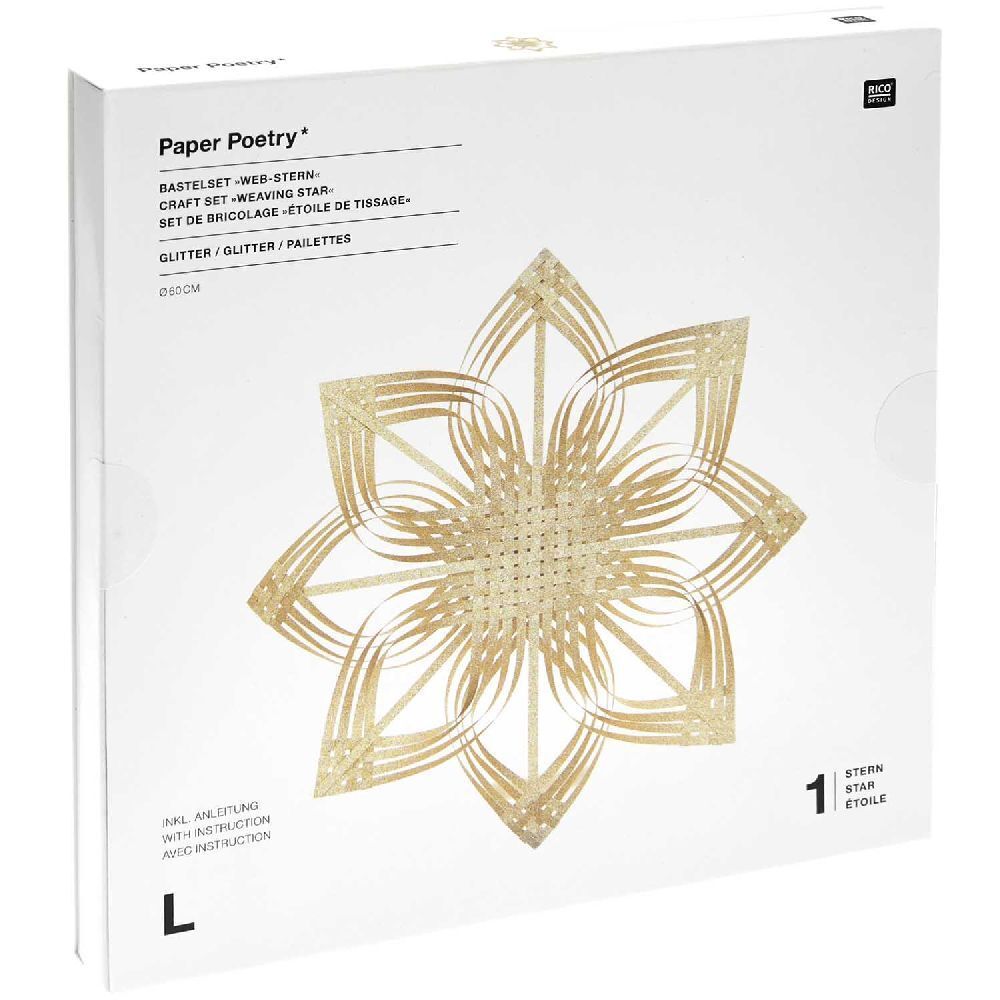 Paper Poetry - Bastelset Webstern, glitter gold, 60 cm FSC MIX