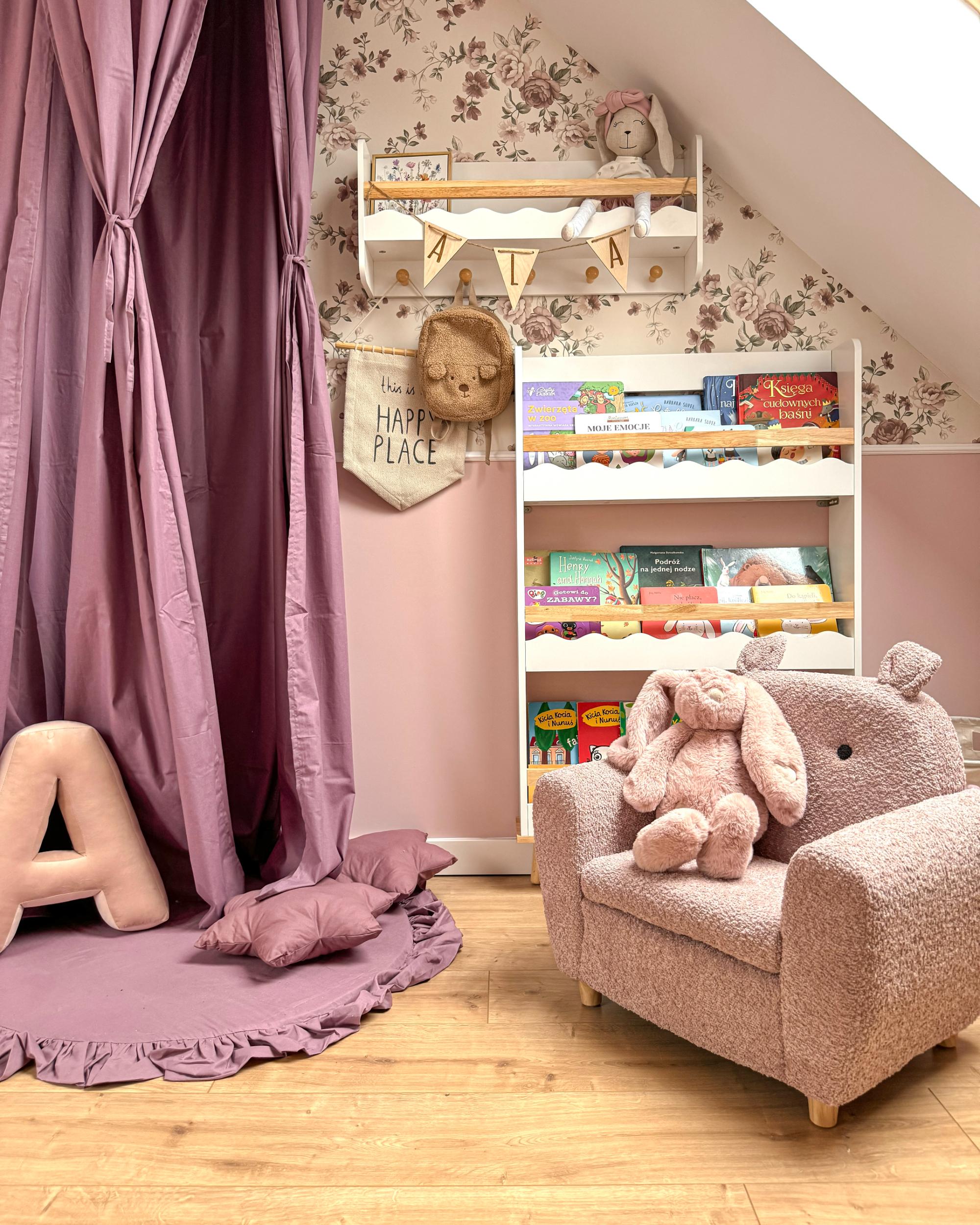 Kinderfauteuil Nijlpaard MARIBO Bouclé Pastelroze