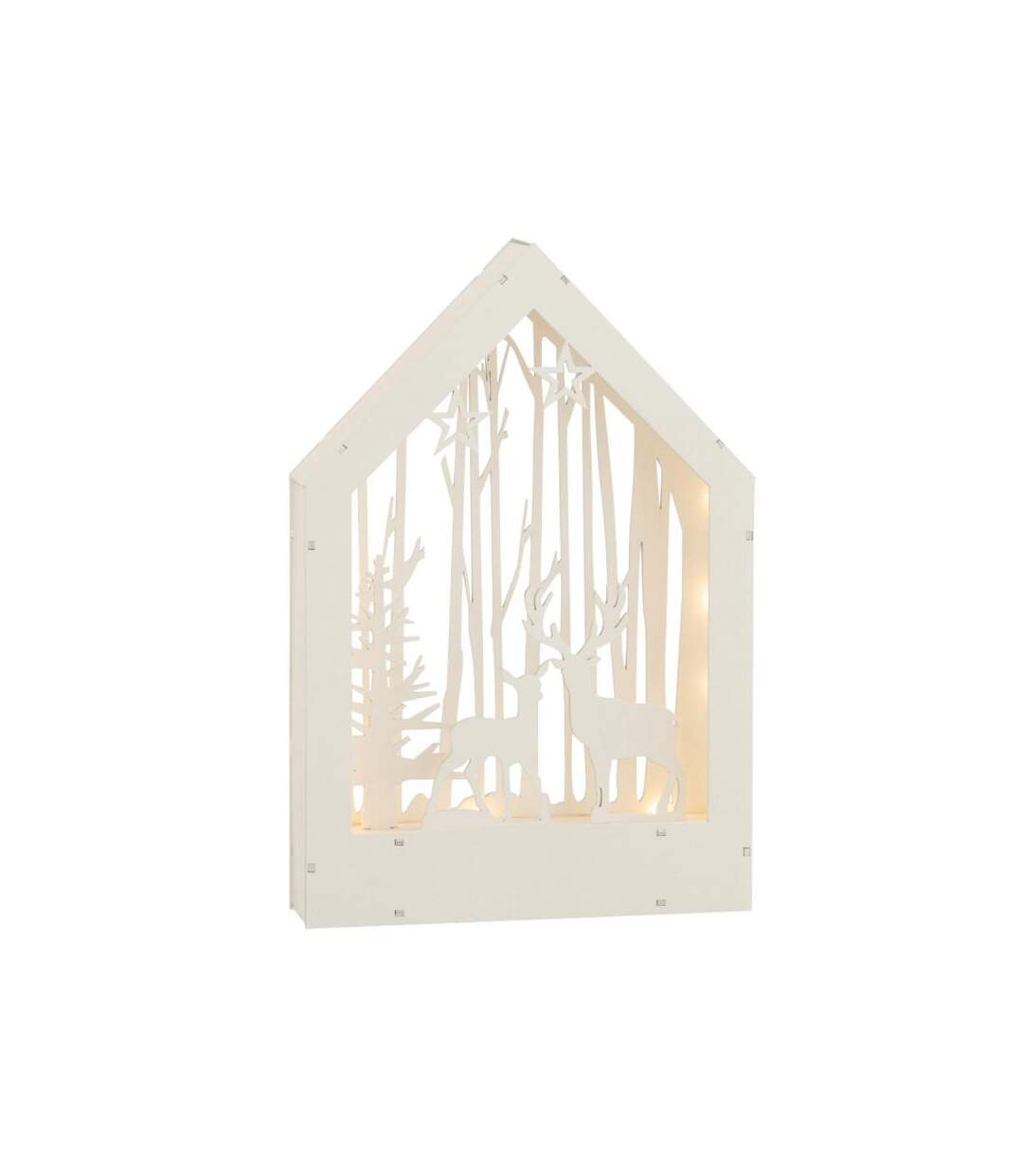 Paris Prix - Décoration De Noël Led hiver Bois 35cm Blanc
