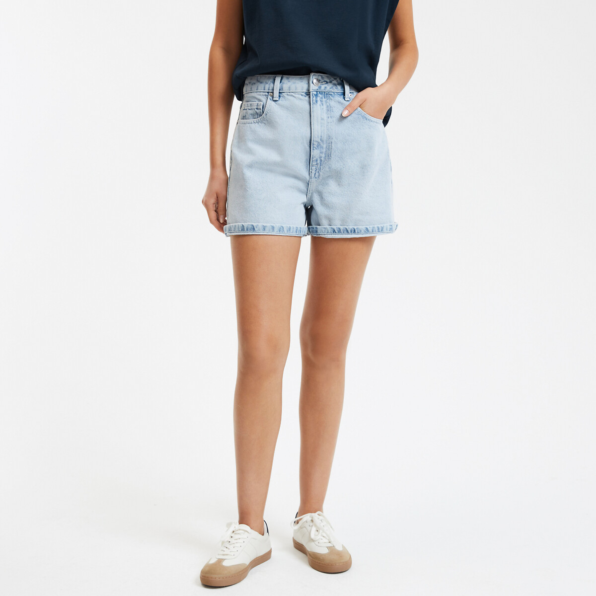 COLEÇÃO LA REDOUTE<br>Shorts jeans, cintura alta
