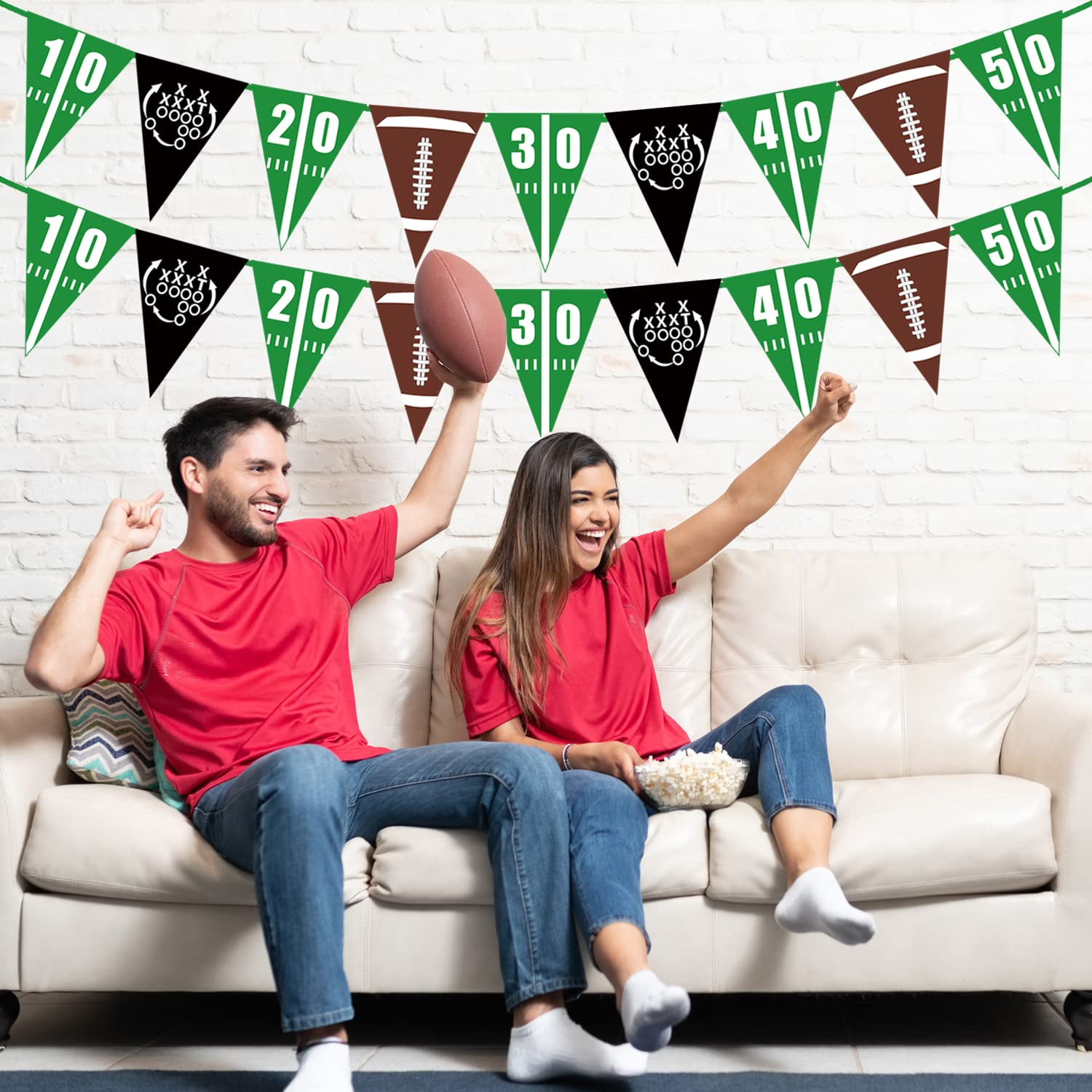 (4er Set) 2.5m Football Girlande Party Deko Super Bowl Accessoire Banner