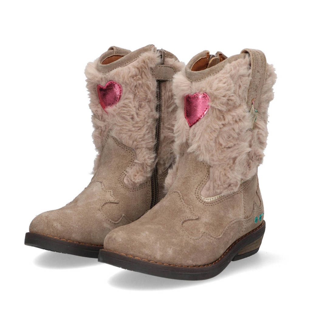 BunniesJR Roxy Rodeosuède cowboylaarzen taupe
