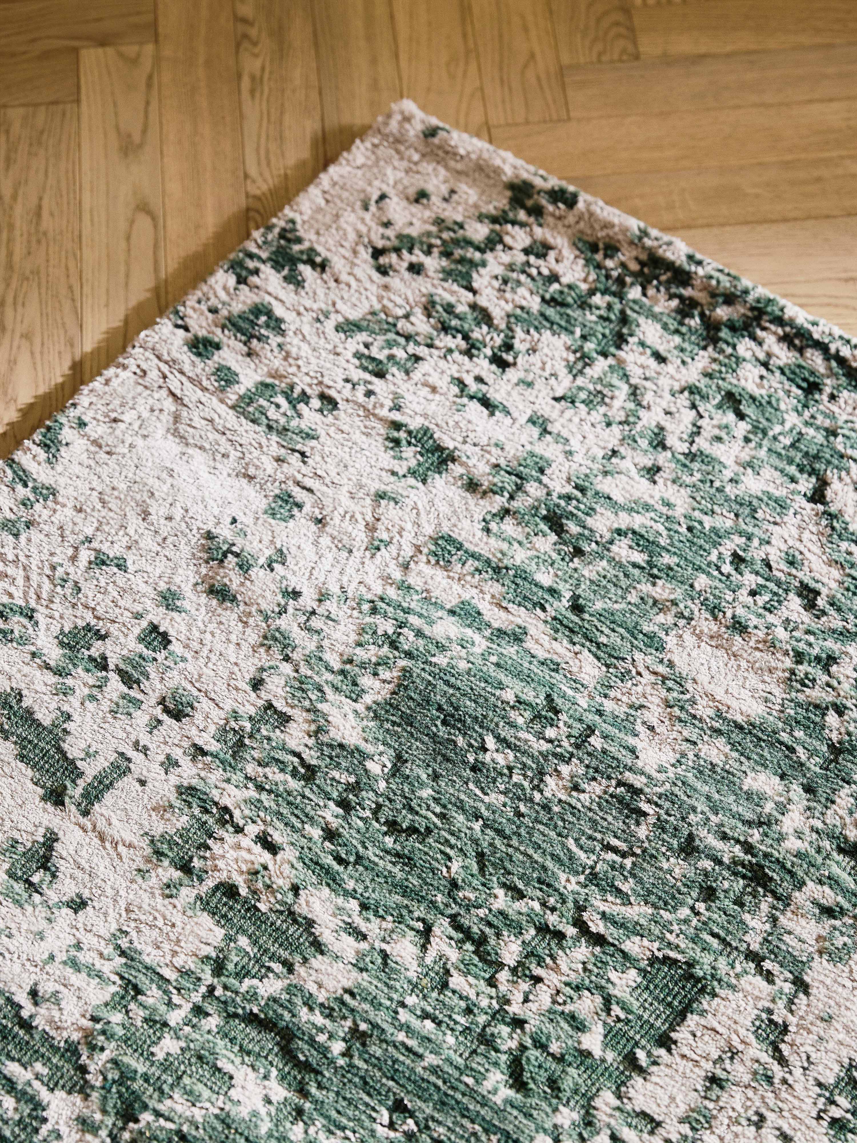 Handgeweven wollen loper Cynthia met abstract patroon