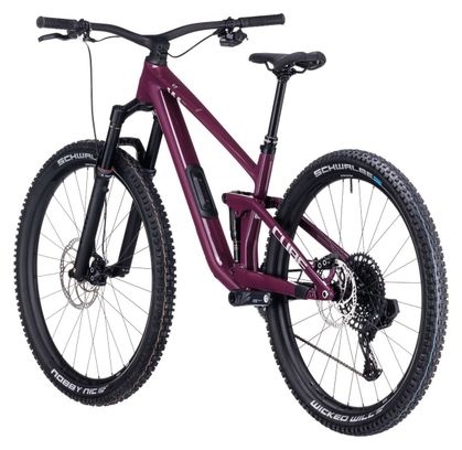 VTT Tout-Suspendu Cube Stereo One44 C:68X SLX Sram GX Eagle AXS 12V 29'' Rose Rouge Wine 2024