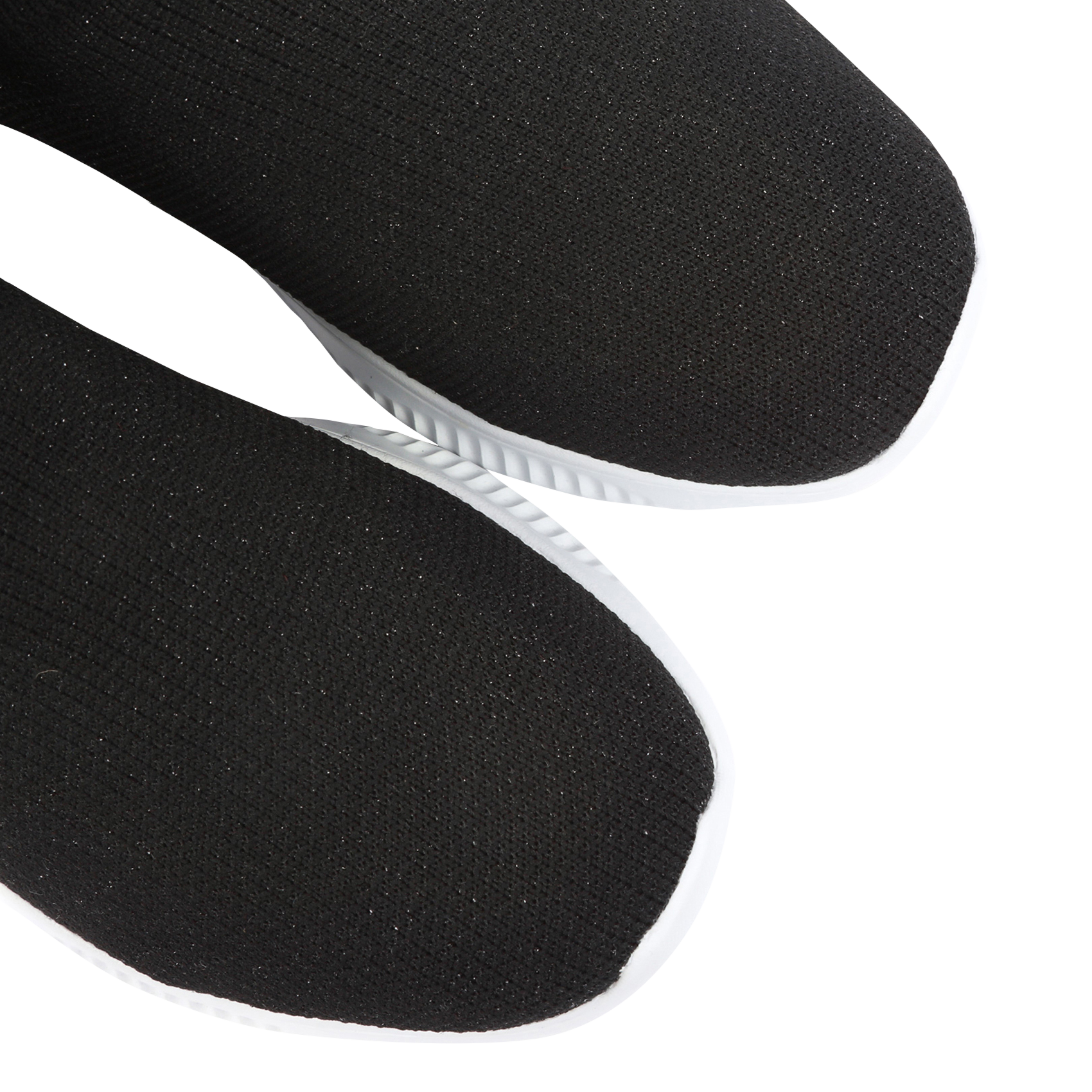 Baskets chaussettes en maille stretch| Noir