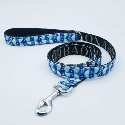 Coleira azul para cães Baona Henderson em nylon reciclado.