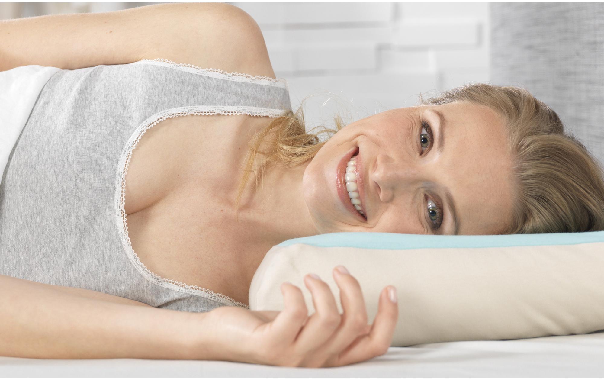 Schlafkissen PEARLfusion weiss<br>Kombinationskissen mit Mikroperlen und Schaumstoff
