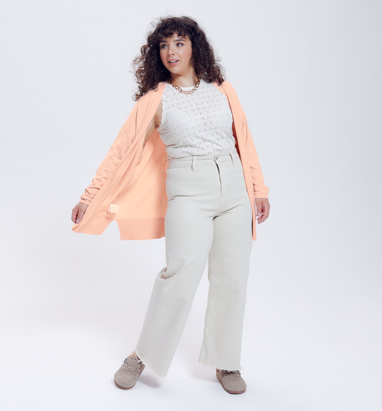 Gilet en maille fine Femme - Rose des sables