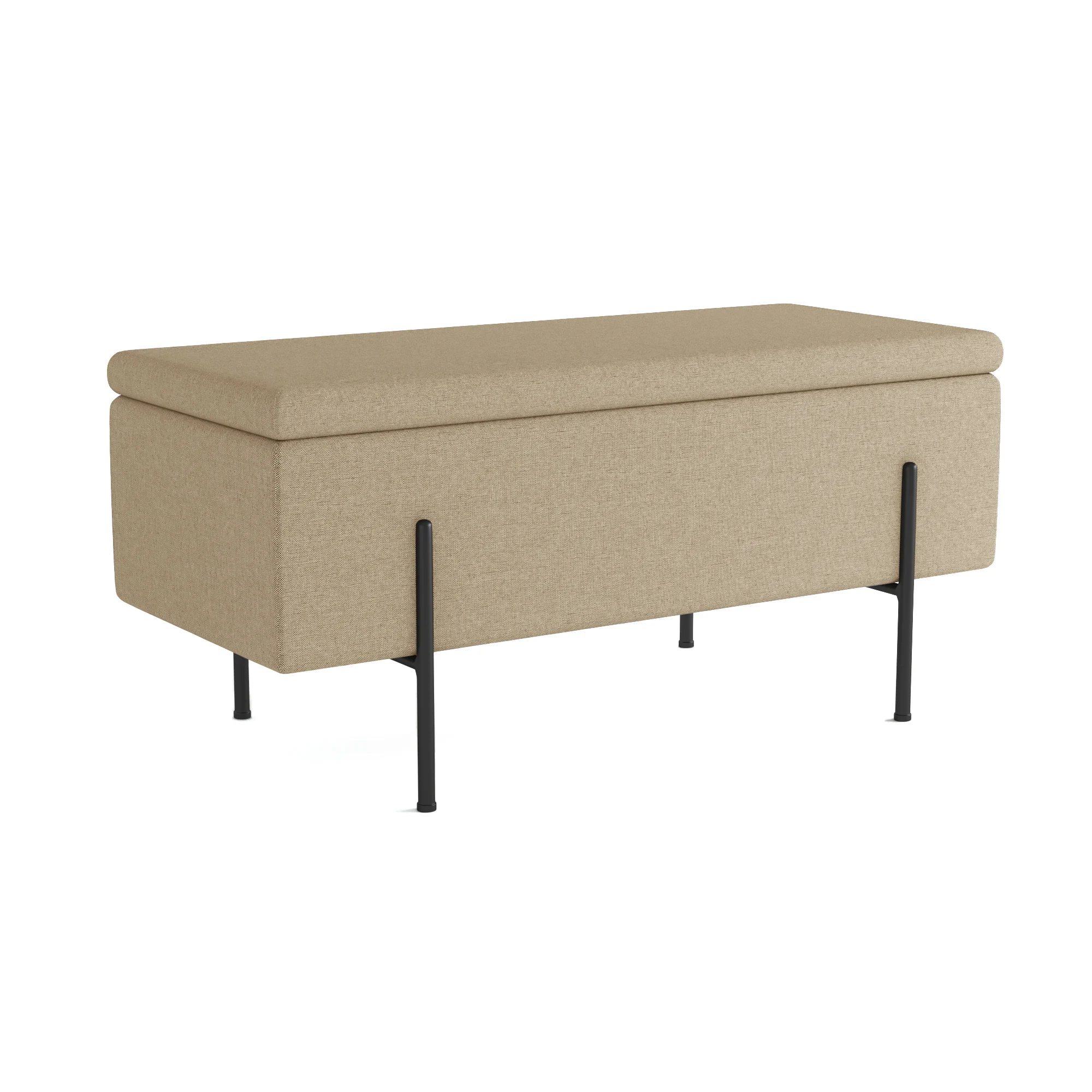DIANE - Banquette-coffreen bois, métal et tissu | Beige