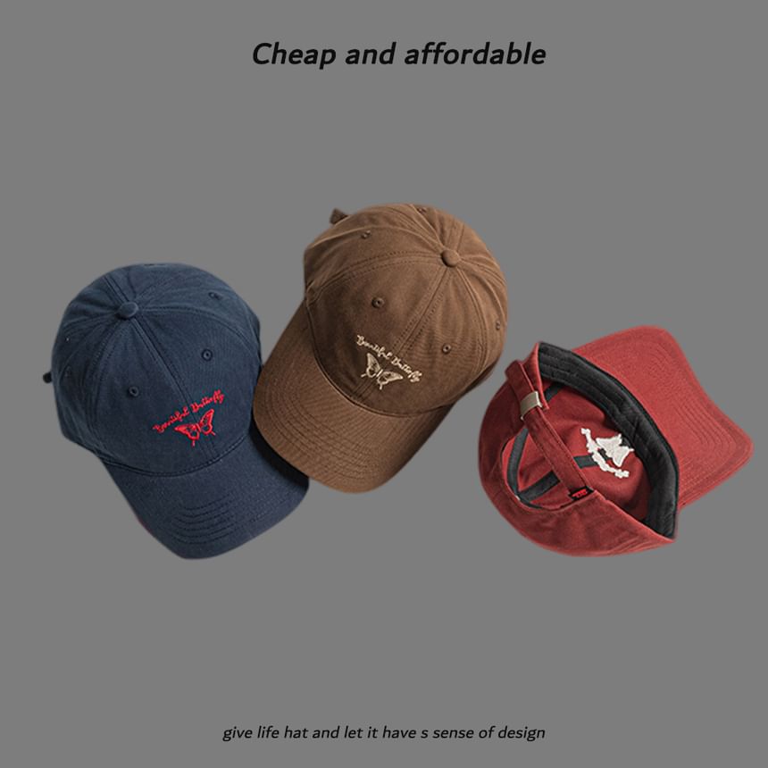 Alpha Kiss - Baseballpet met vlinderborduursel