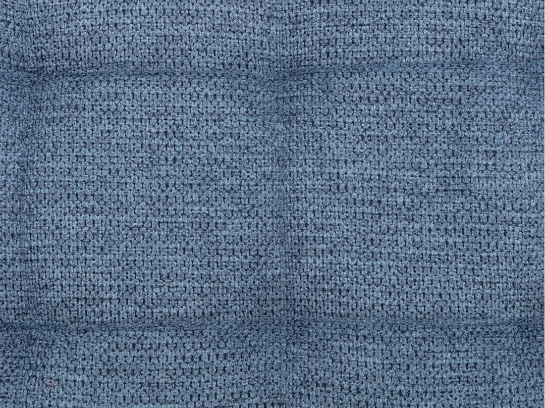 Fauteuil avec repose-pied en tissu bleu MARACAO