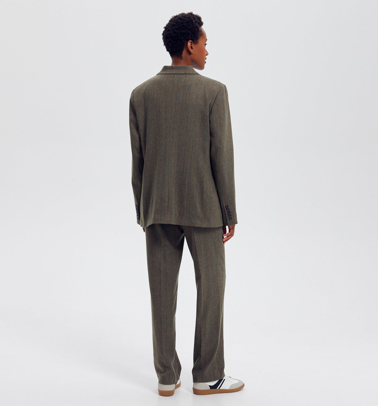 Veste de tailleur chevron - Imprimé kaki