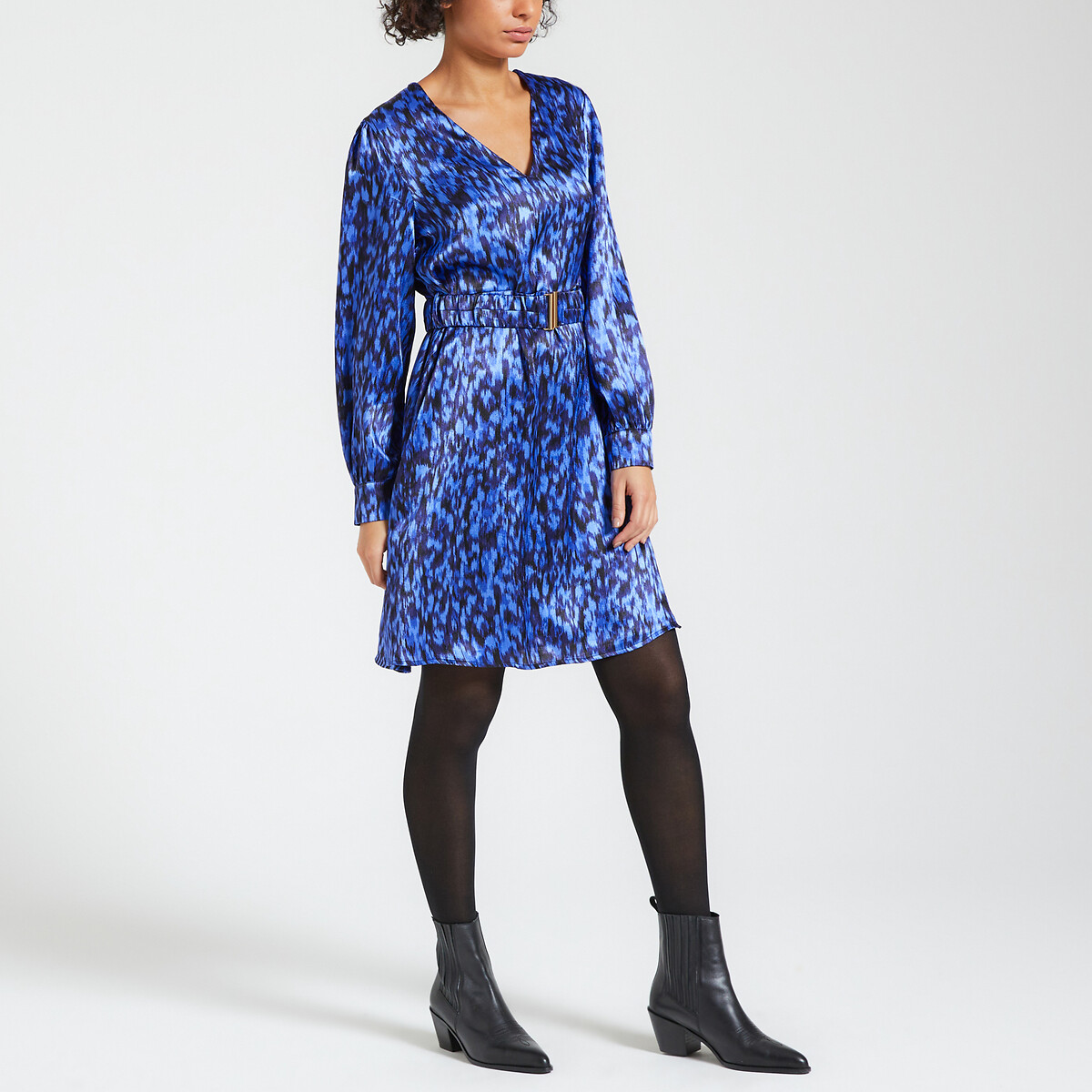 VERO MODA<br>Vestido curto estampado, cinto