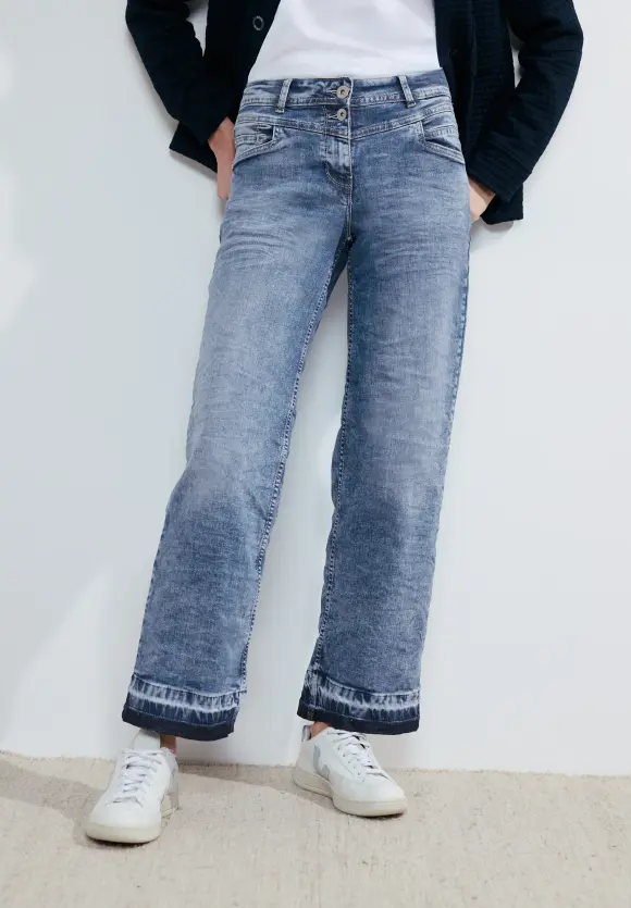 Loose Fit Culotte Jeans - authentic used wash