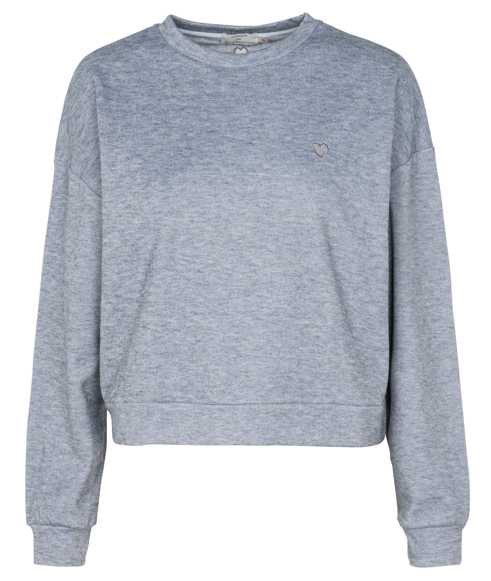 Sweat col rond avec broderie | Bleu
