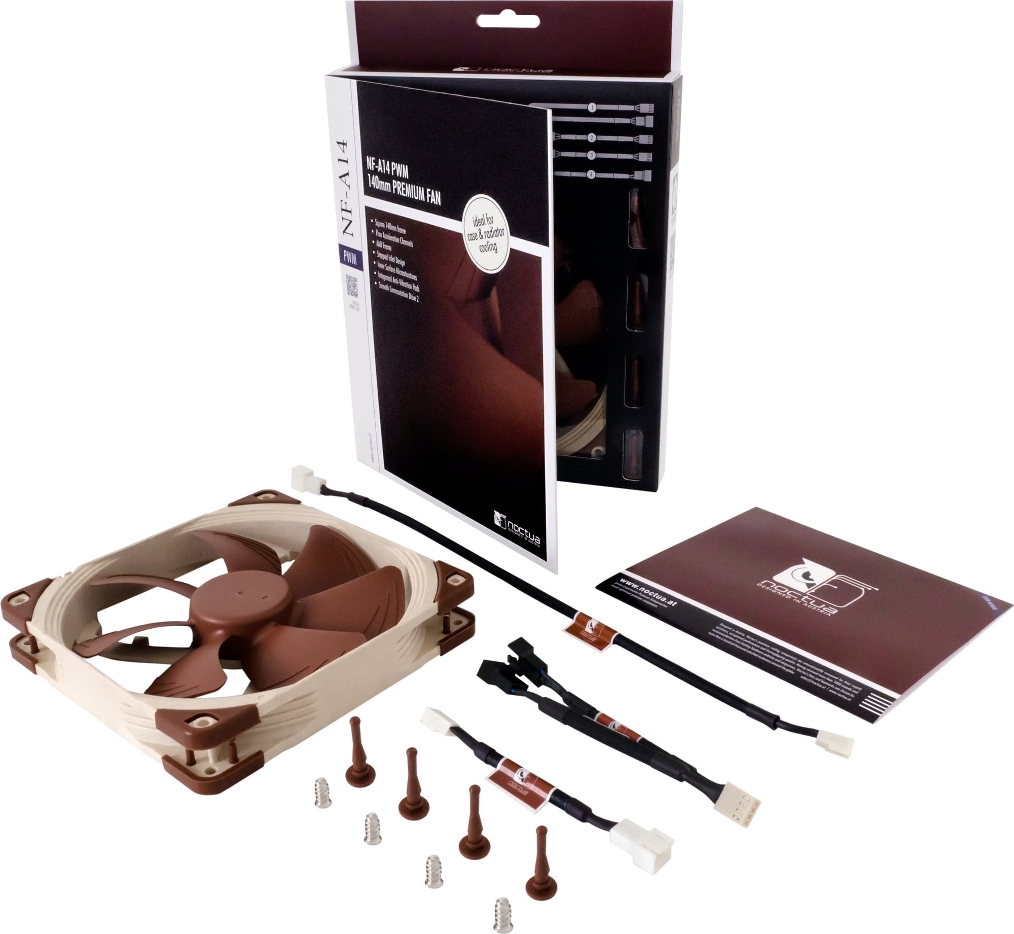 Noctua  Lüfter 12V NF-A14, PWM    Hochoptimierter leiser 140 x 25 mm Premium-Fan