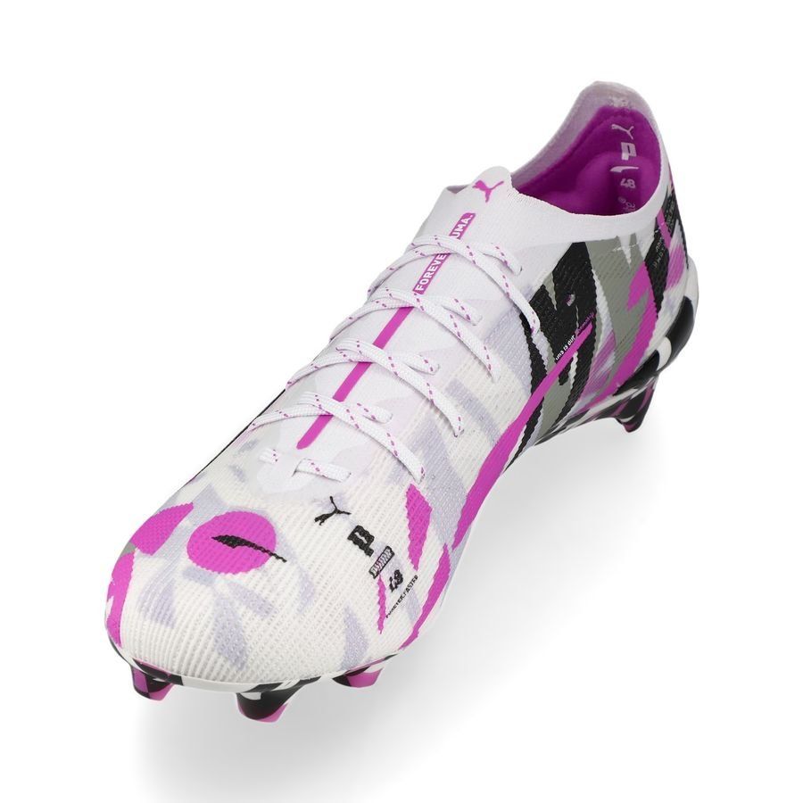 PUMA Ultra 5 Ultimate FG Forever - Blanc/Pure Magenta/Gris/Noir ÉDITION LIMITÉE