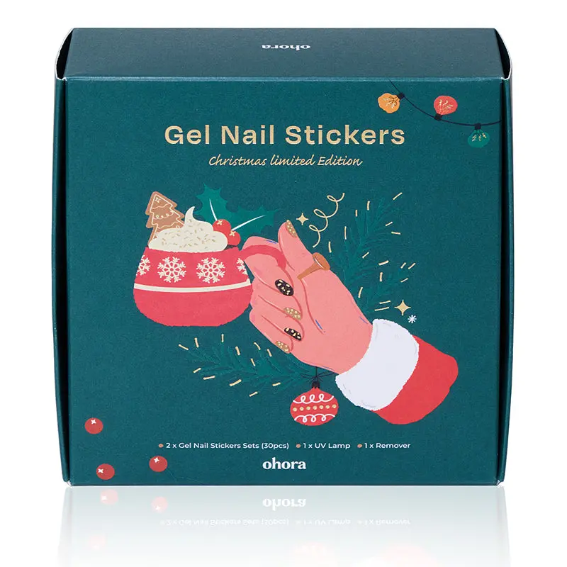 Semi Cured Gel Nail Strips Christmas Set