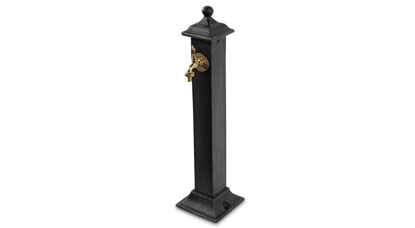 Fontaine de jardin métal gris 17.5x17.5x71cm