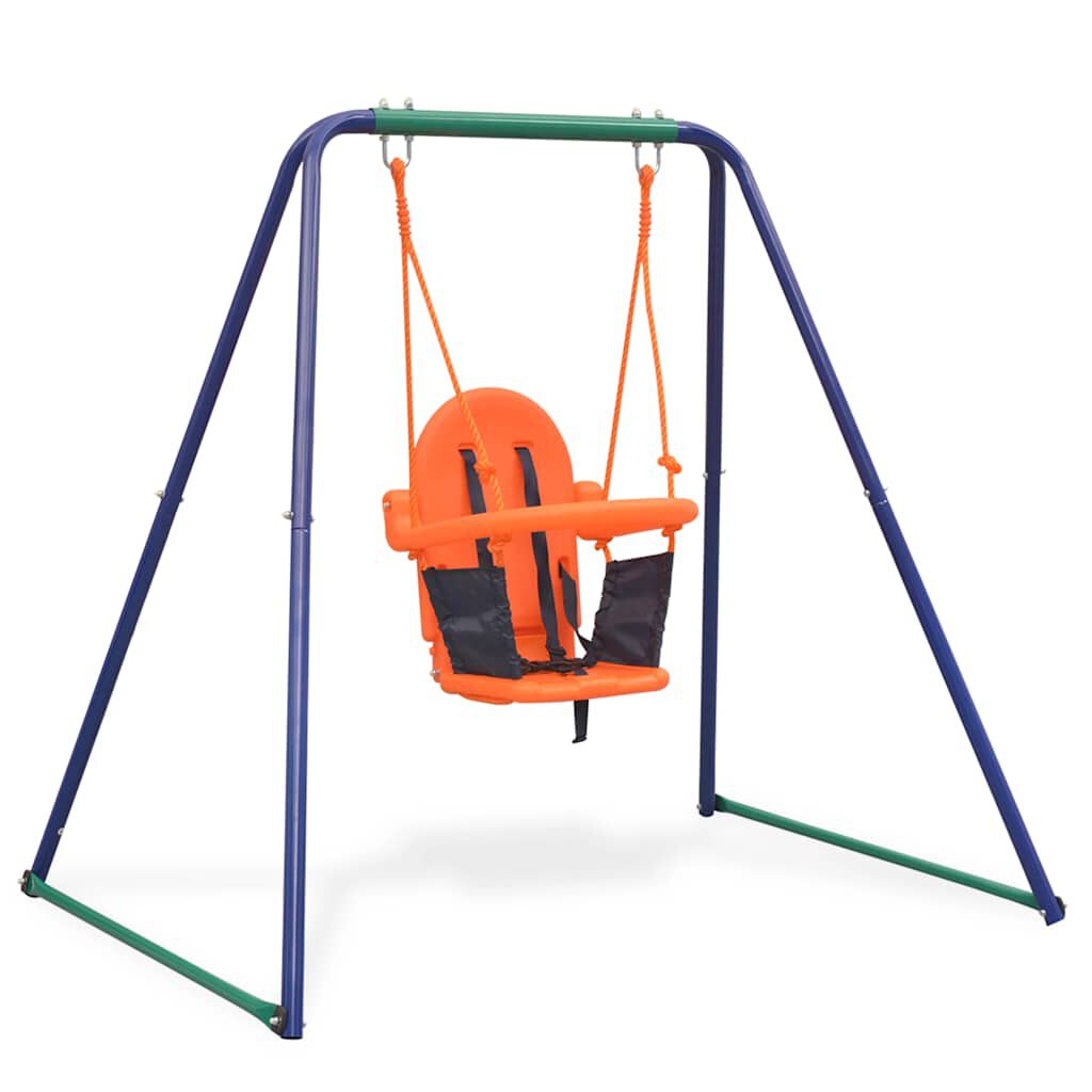 vidaXL Enkele en emmer schommel 2-in-1 set oranje