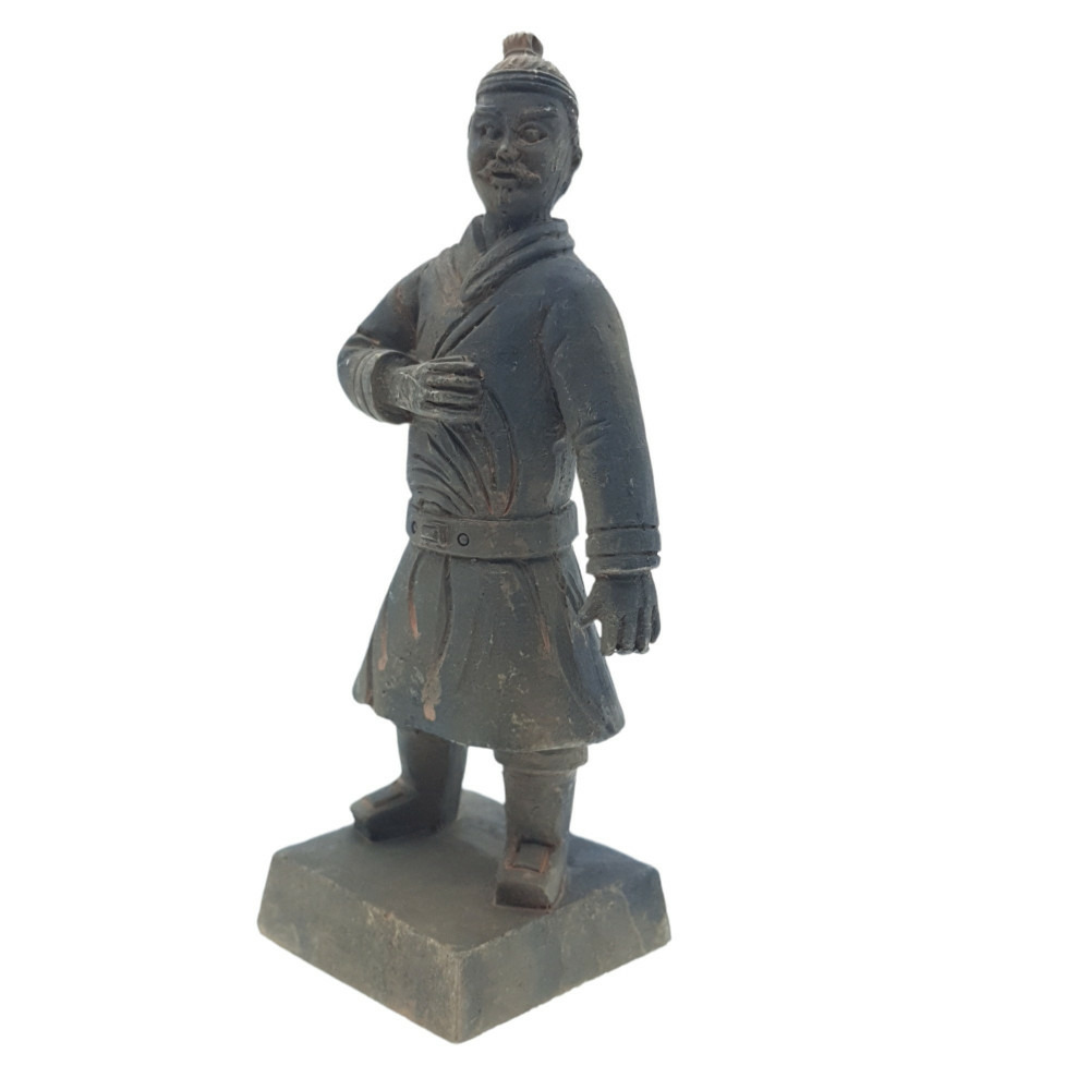 Statuette guerrier chinois qin 6 l, hauteur 14 cm, décoration aquarium