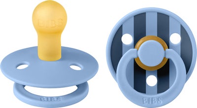 BIBS Studio Colour Smokk 2-Pack Lateks Str 1 Rund, Pin/Sky Blue Mix