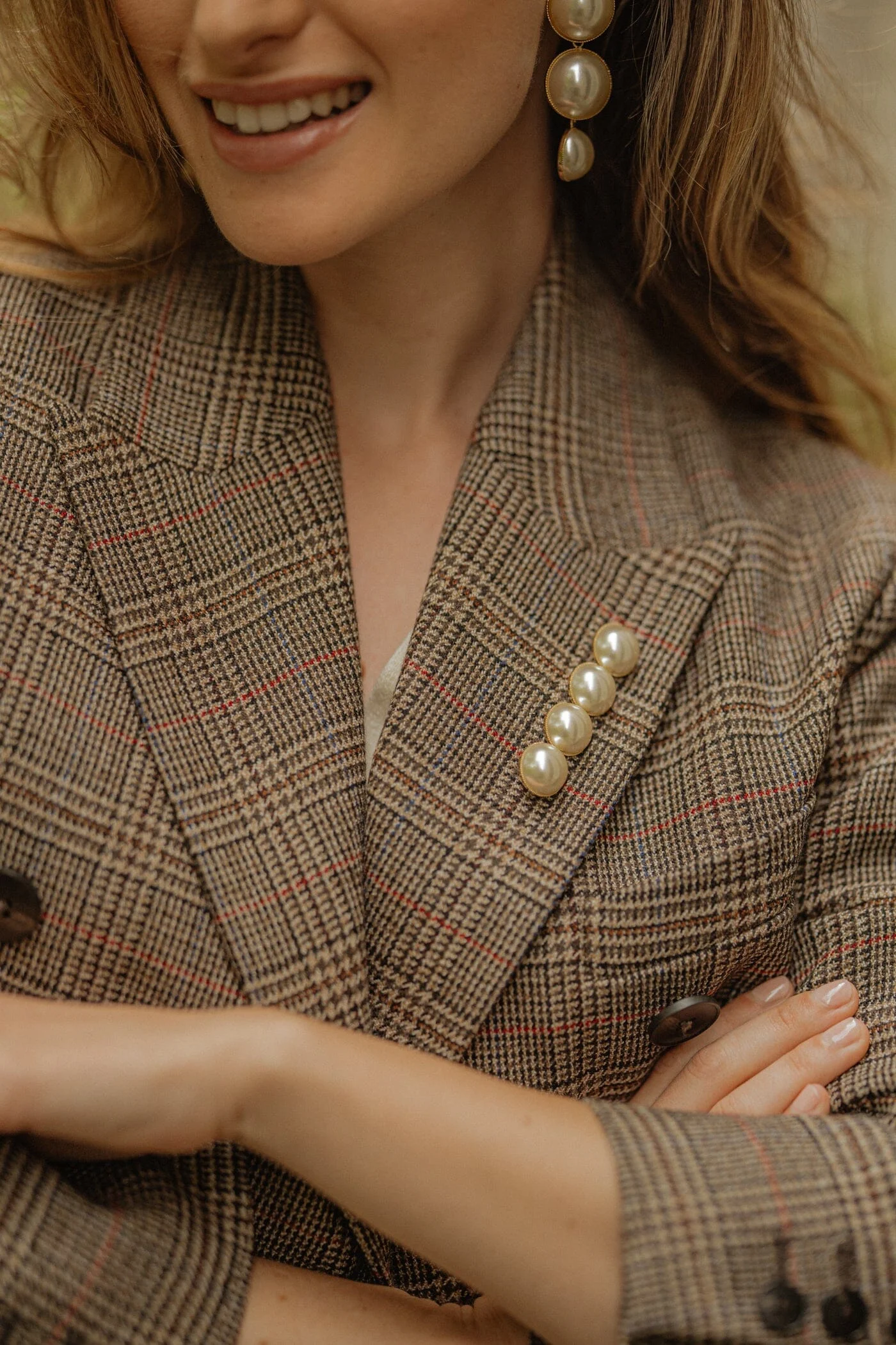 NÉLYA - Broche perles plaqué argent | Doré