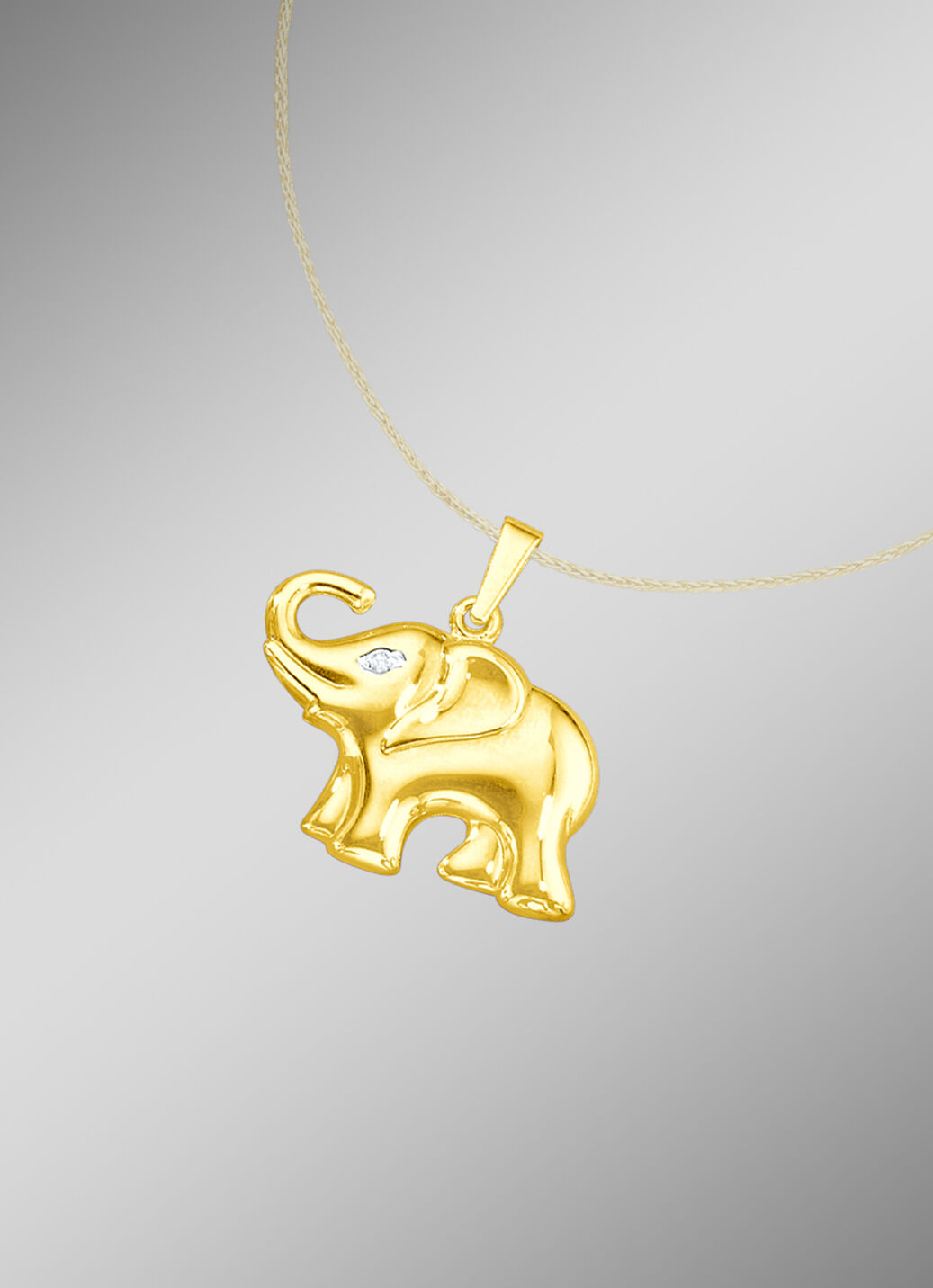 Elefanten Anhänger mit Diamant