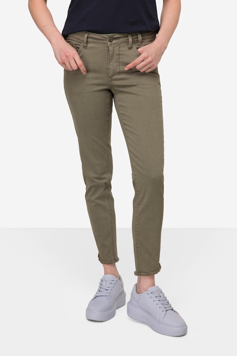 Color Jeans Julia, schmale Passform, 5-Pocket, Fransensaum