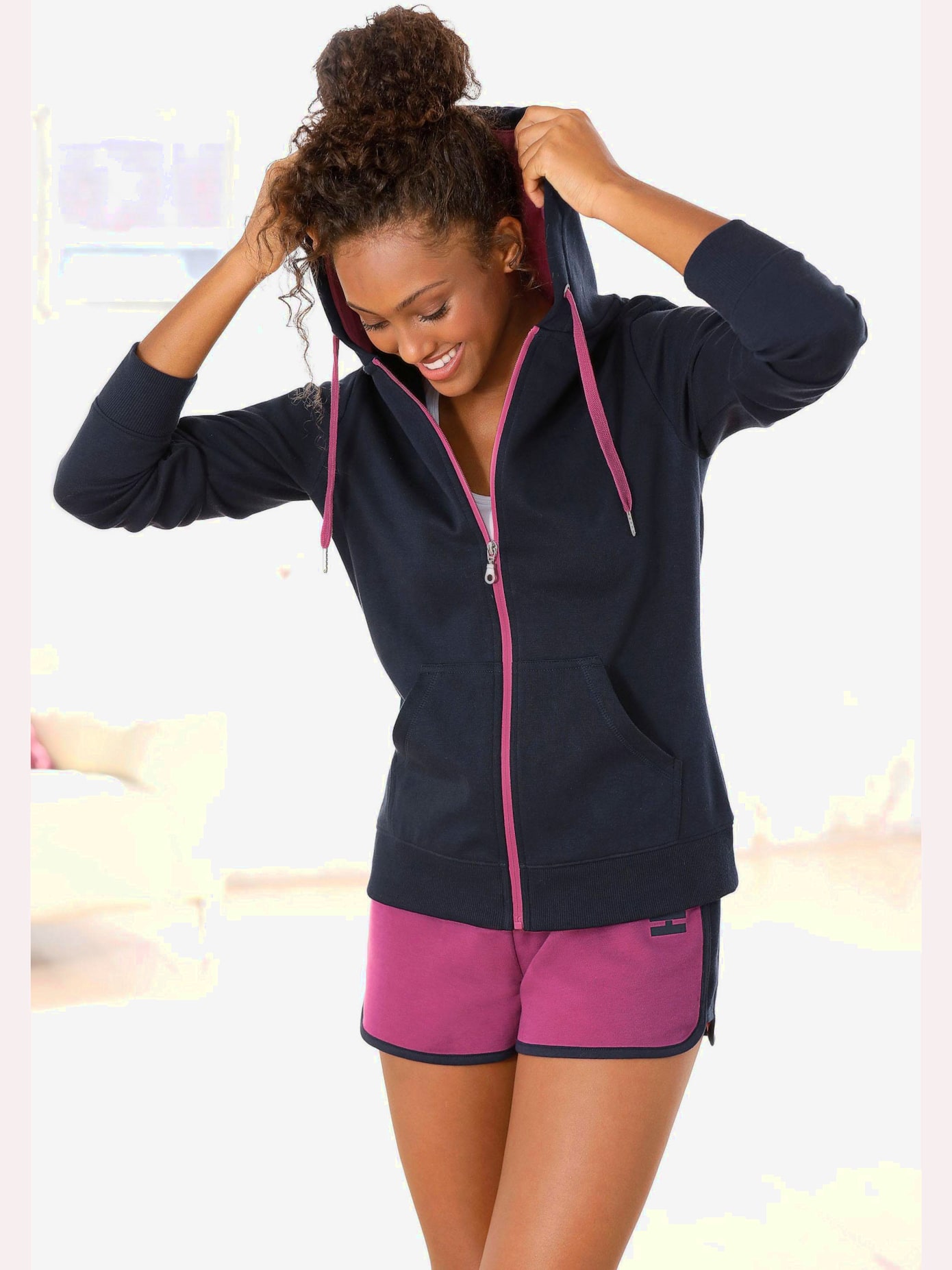 Veste à capuche veste sweat décontractée et moelleuse
