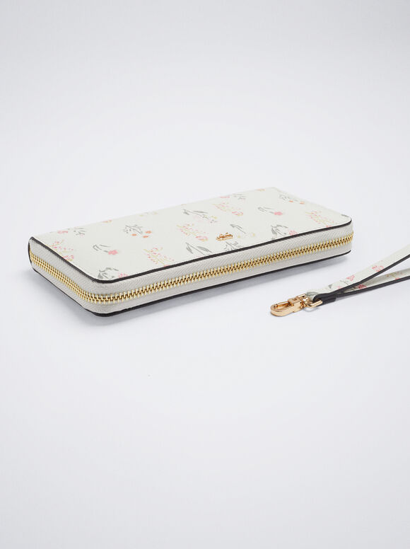Bolsa com estampa floral - Off-White