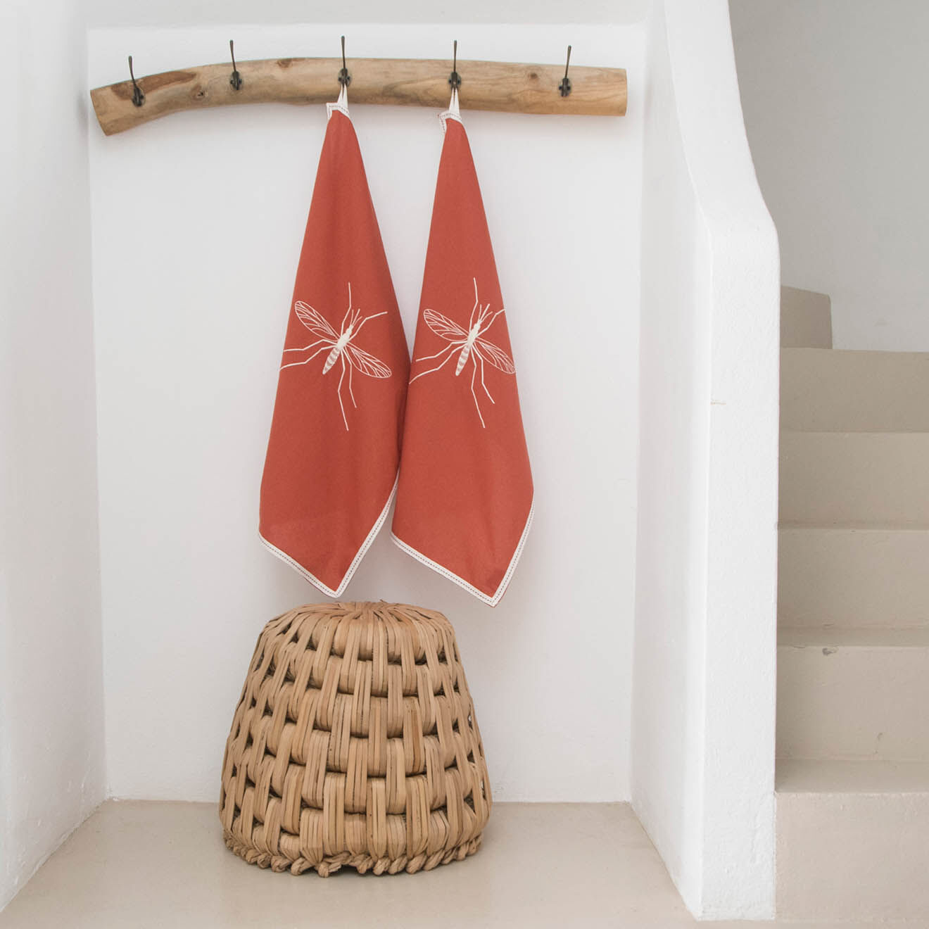 Febronie 2 Torchons en Coton Mosquito terracotta - 50x75 cm