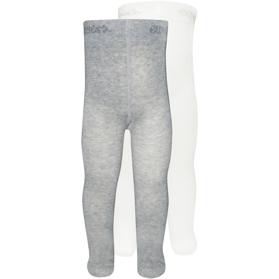 Ewers Babystrumpfhose 2er Pack Uni lattegrau