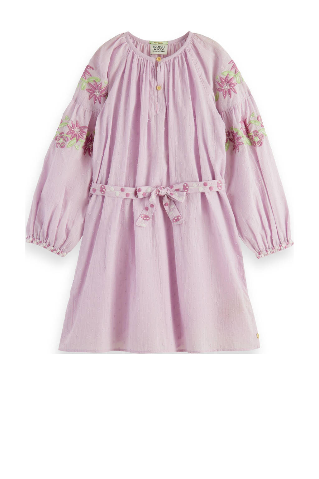 Scotch & Soda A-lijn jurk van katoen roze
