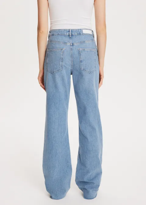 High rise wide leg jeans blauw (BLW.USM)