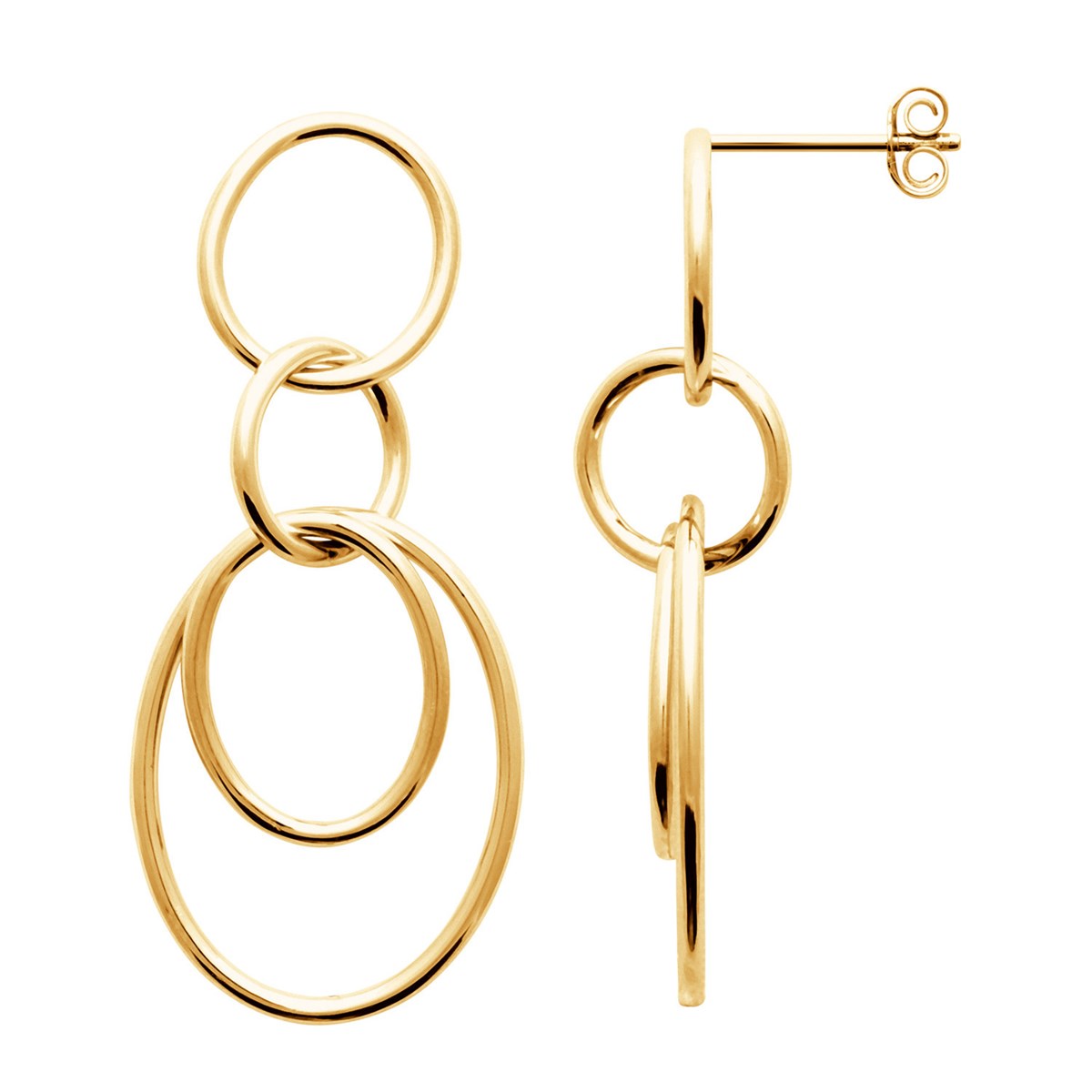 Boucles d'oreilles pendantes Brillaxis plaqué or