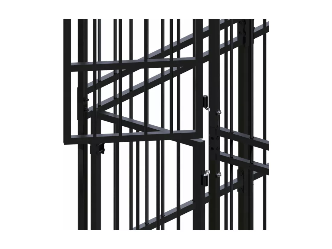 Chenil cage enclos pac noire 768 x 192 x 200 cm 02_0041792