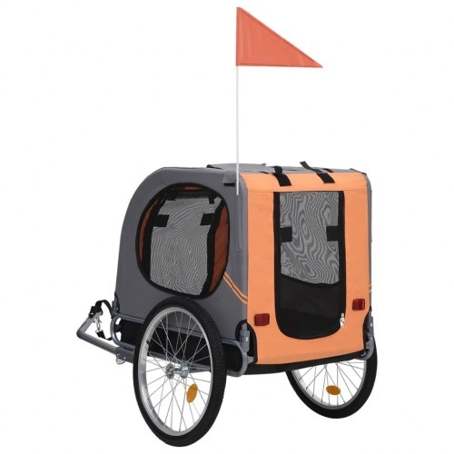 Reboque de bicicleta Vidaxl laranja e cinza