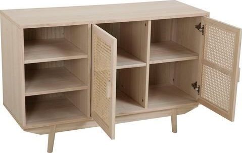 Dressoir - Natuur - MDF - Paulownie Wood - Rotan Deuren
