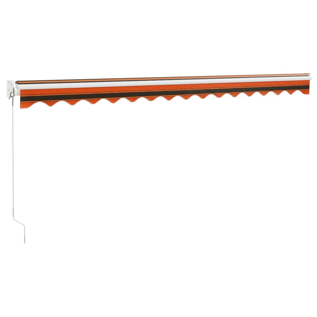 Auvent rétractable orange et marron 4,5x3 m tissu et aluminium