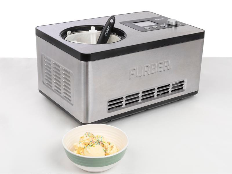 FURBER Glacemaschine Luigi Pro 1.5 l, Edelstahl Softeismaschine für bis zu 1.5 l Glacé