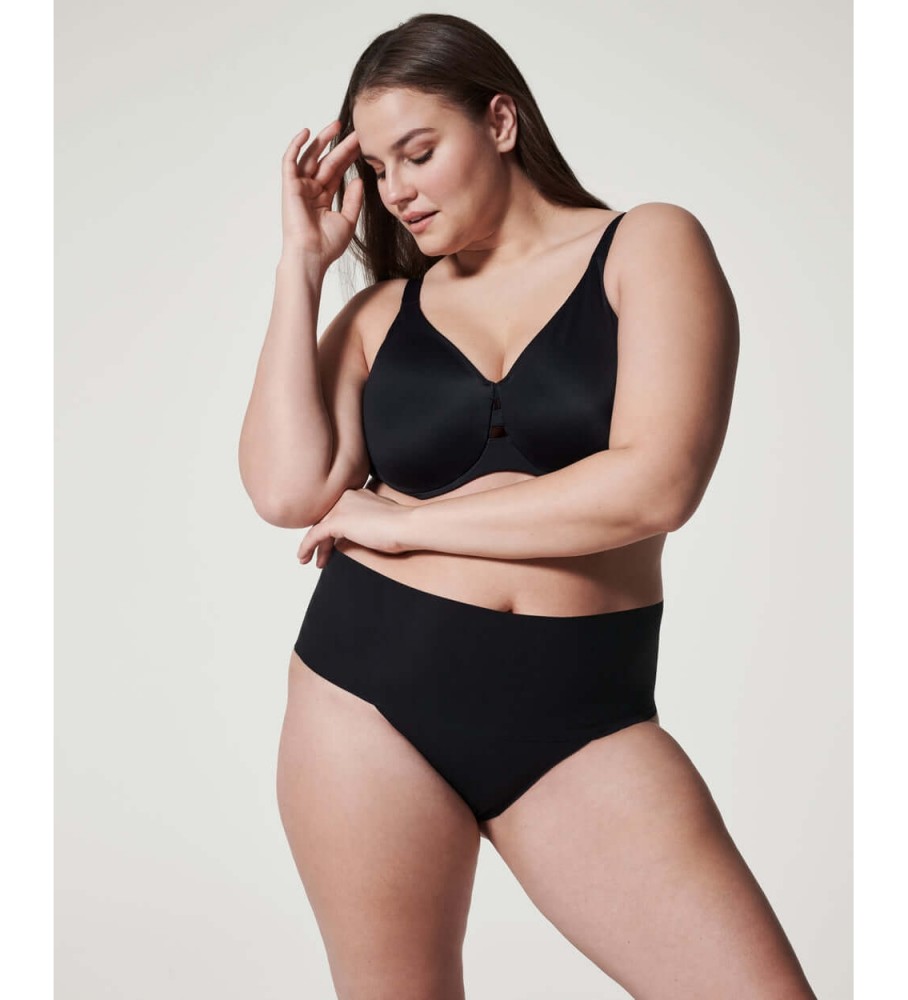 Calcinha fio dental sem costura de cintura alta SPANX, preta